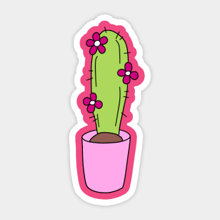 Tall Flower Cactus Sticker